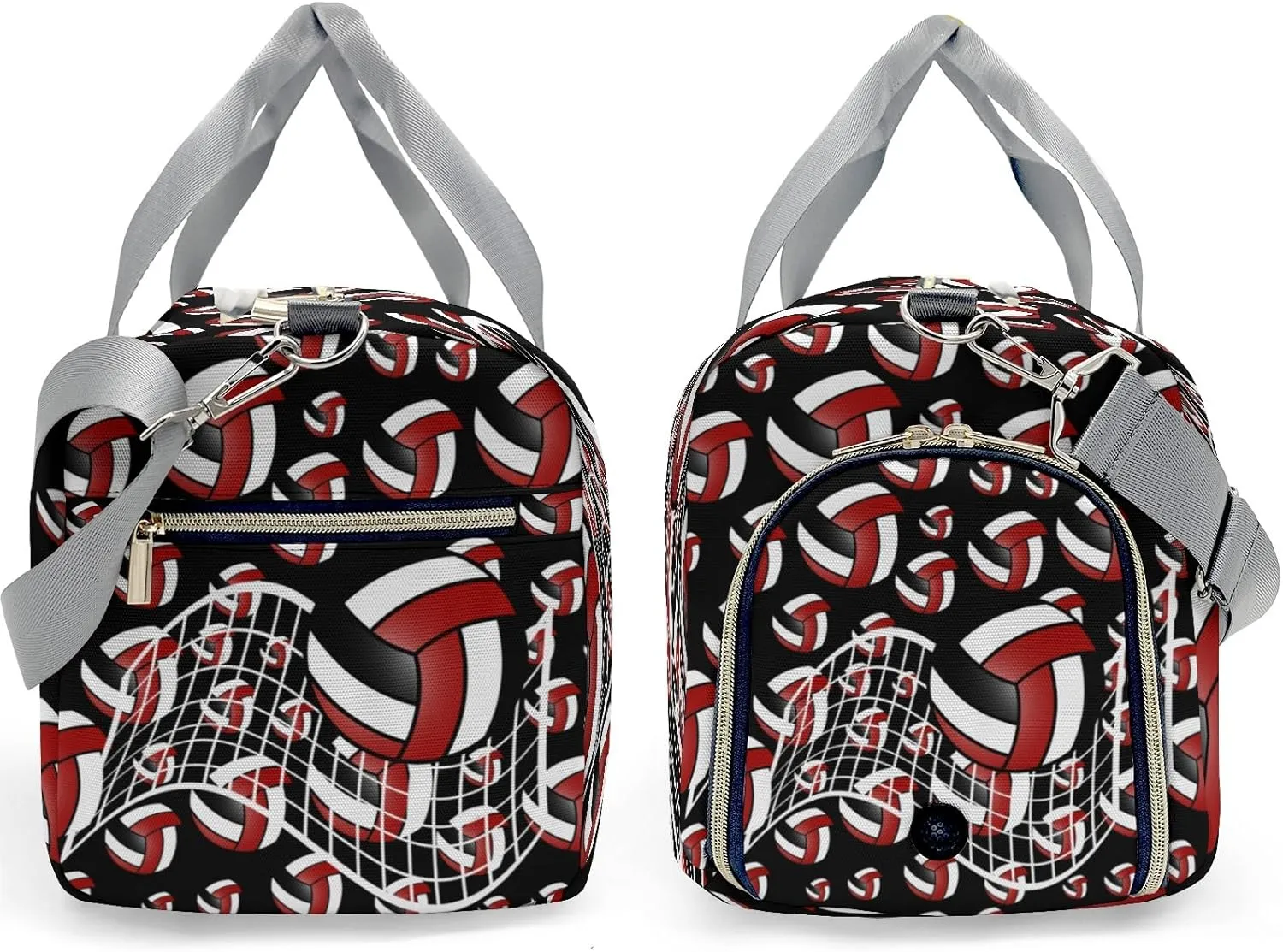 Sport Player Gym Bags Travel Duffle Bag,Volleyball Dark Red Weekender Duffel Bag with Shoe Compartment,Personalized Workout Duffle Sports Bag for Travel Yoga