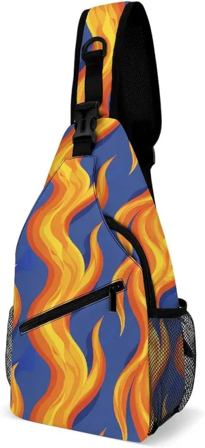 Spring Floral Patterns Sling Bag Lightweight Crossbody Chest Pack Travel Shoulder Bag with Adjustable Strap