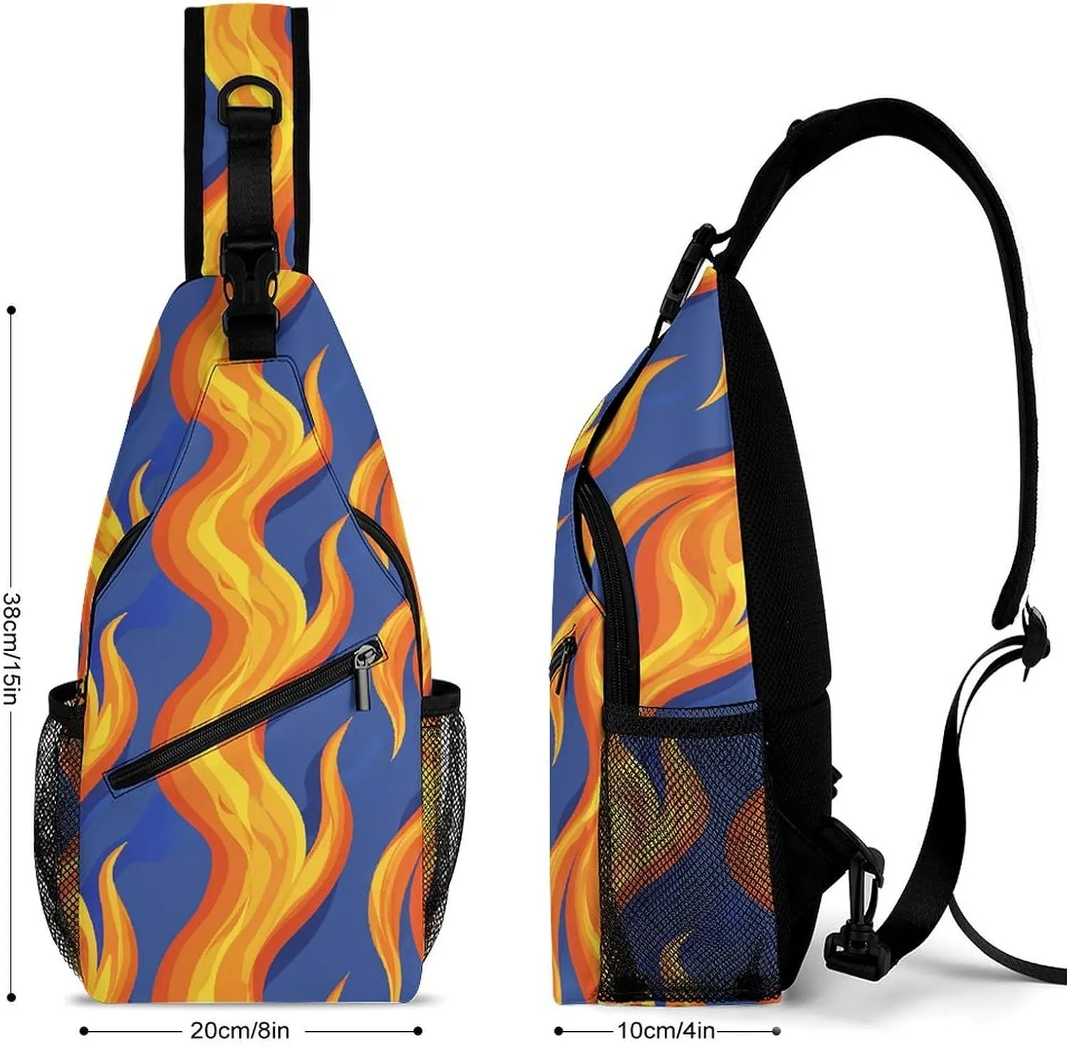 Spring Floral Patterns Sling Bag Lightweight Crossbody Chest Pack Travel Shoulder Bag with Adjustable Strap