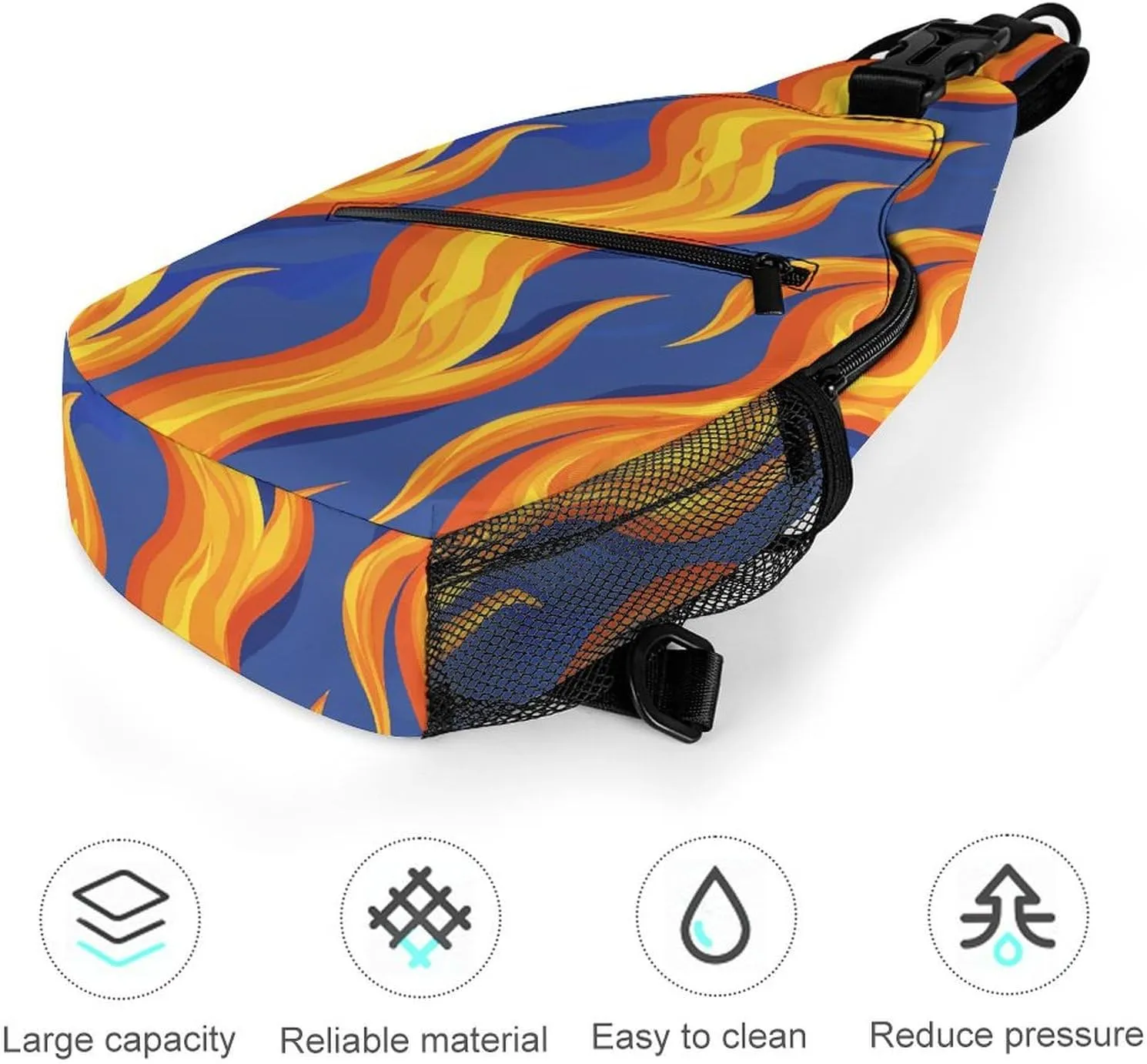 Spring Floral Patterns Sling Bag Lightweight Crossbody Chest Pack Travel Shoulder Bag with Adjustable Strap