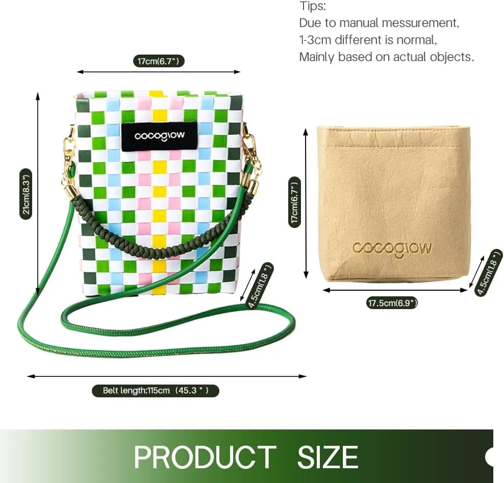 Square Cross-Body Handbag,Vintage Women's Hand-Woven Basket Bag, With Detachable Shoulder Strap and Hand Strap