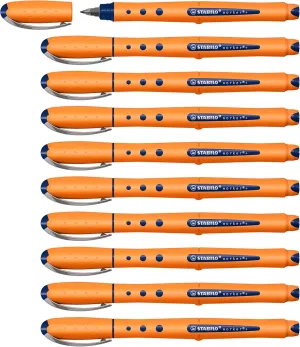 Stabilo Bionic Worker Rollerball Pen Soft Grip Medium 0.8mm Tip 0.6mm Line Blue Ref 2018-41 [Pack of 10]