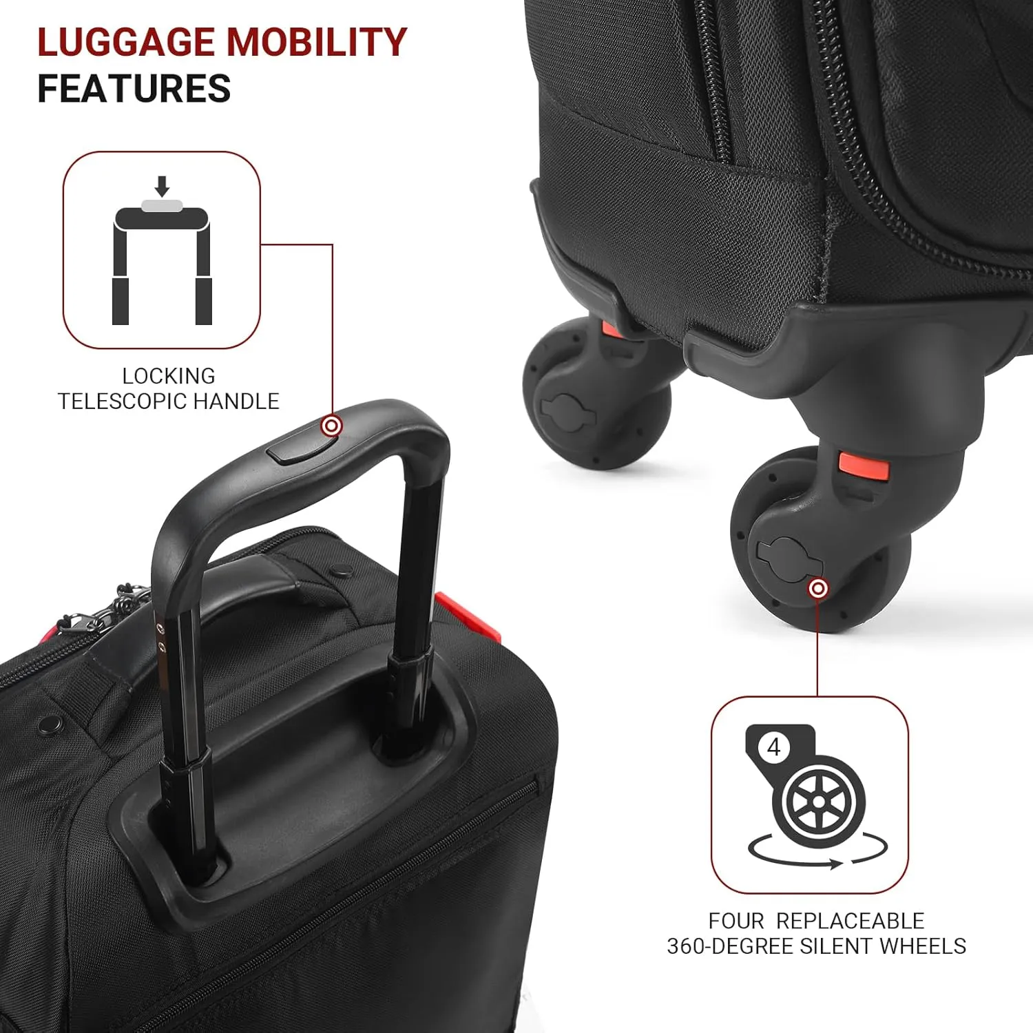 star cloud Rolling Backpack with Wheels - Water-Resistant, Comes with 2 Extra Replacement Wheels, Airline Approved Travel Luggage, Ideal Carry-On Suitcase (Carry on - 20inch)