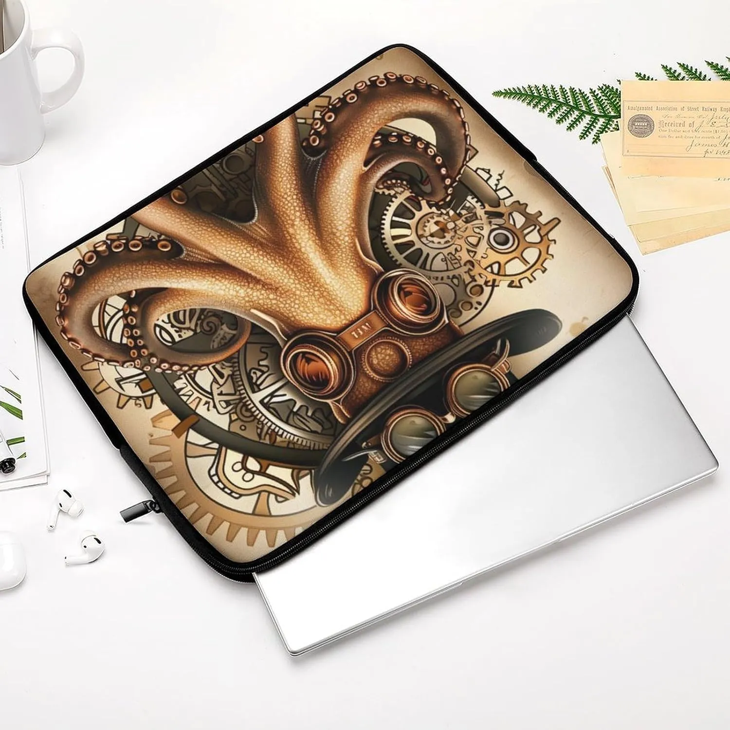 Steampunk Octopus Mechanical Laptop Sleeve 13/15 Inch Briefcase Cover Shockproof Protective Case Handbags Portable Laptop Bag