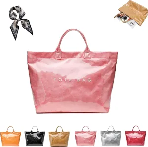 Stellaya Tote Bag, Pvc Tote Bag for Women, Stellaya Womens Letters Print Tote Bag, Fashion Tote Bag Top Handle