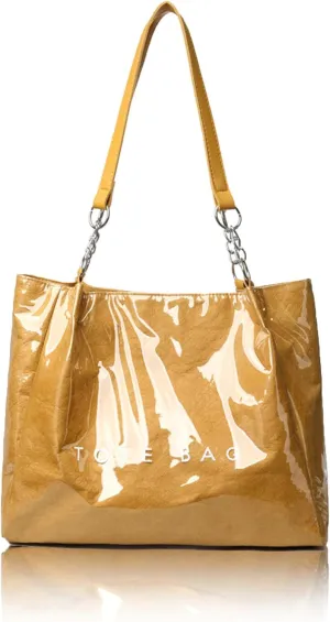Stellaya Womens Letters Print Tote Bag, 2025 New Women's PVC Kraft Paper Tote Bag, for Handbag or Shoulder