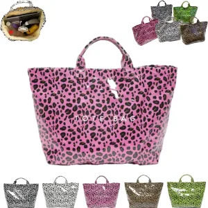 Stellaya Women's Letters Print Tote Bag, Large Pvc Waterproof Canvas Bag, Shopping Fashion Plastic Hobo Top Handle