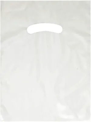 Stephanie Imports Made In USA Pack of 125 Clear Glossy Plastic Merchandise Bags (9" X 12") With Die Cut Handles