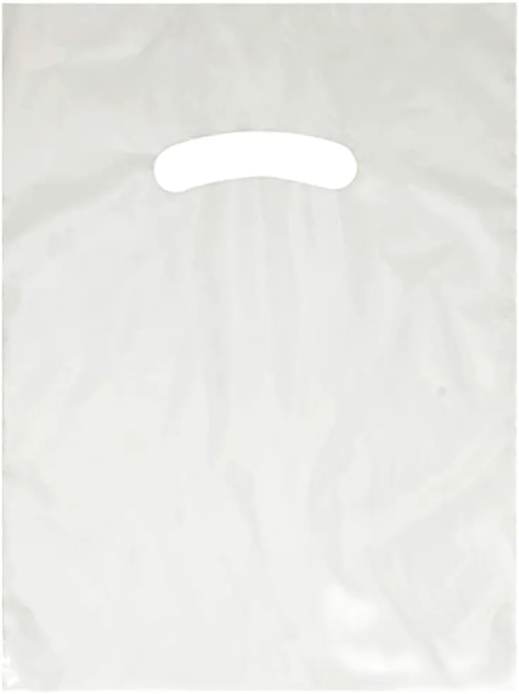 Stephanie Imports Made In USA Pack of 125 Clear Glossy Plastic Merchandise Bags (9" X 12") With Die Cut Handles