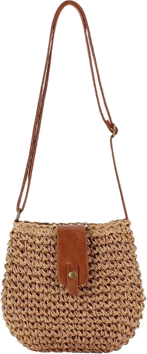 Straw Beach Bag Woven Purse Small Summer Beach Bags Cute Womens Handbag Shoulder Purse Straw Clutch Purses