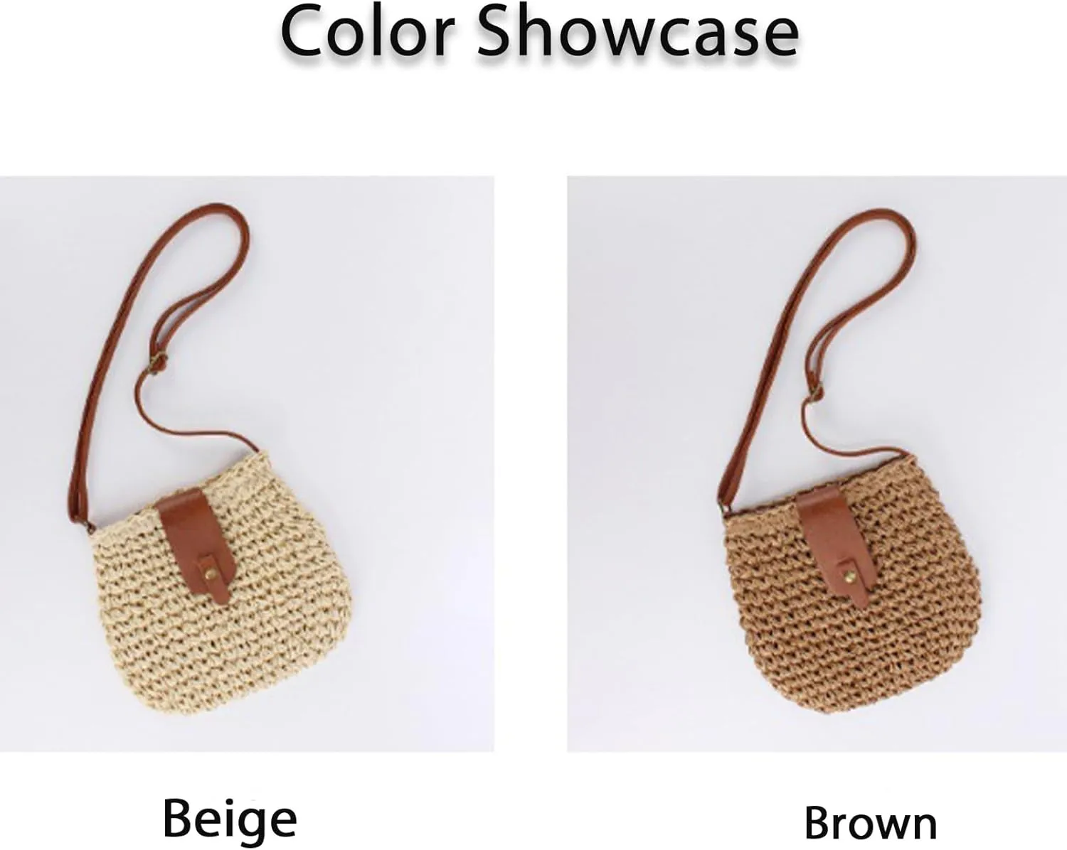 Straw Beach Bag Woven Purse Small Summer Beach Bags Cute Womens Handbag Shoulder Purse Straw Clutch Purses