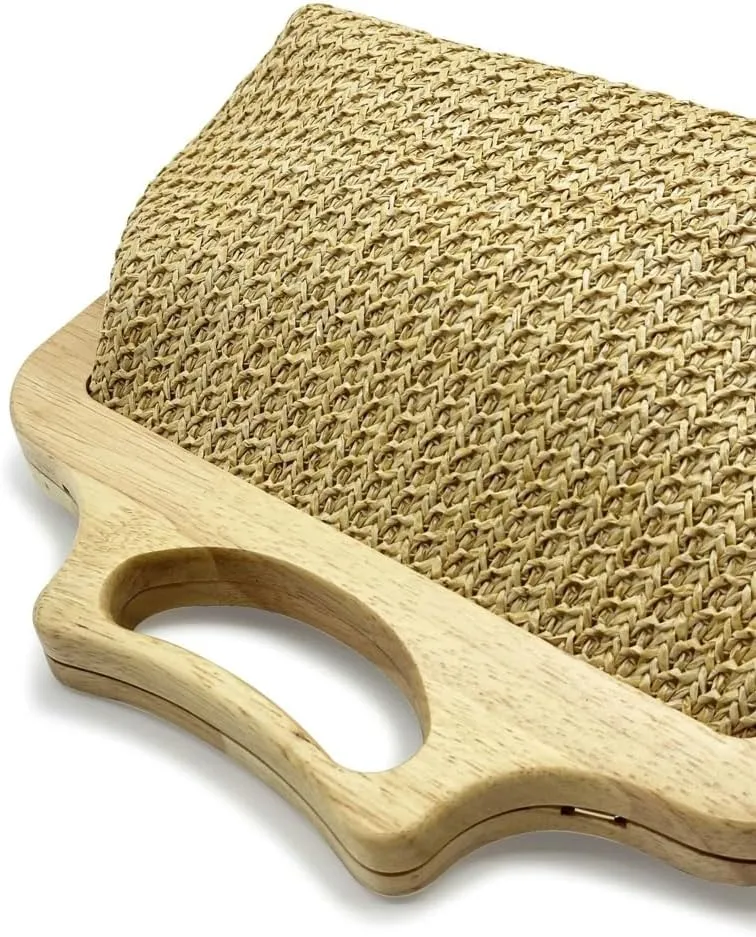 Straw Clutch for Women PP Straw Top-handle Wooden Purses Handbag Crossbody Bag for Beach Summer Travel 2025