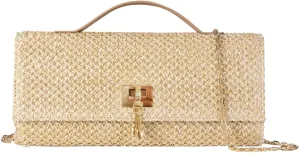 Straw Purses for Women PP Straw Small Top-handle Bag Crossbody Shoulder Tote Bag for Beach Summer Travel