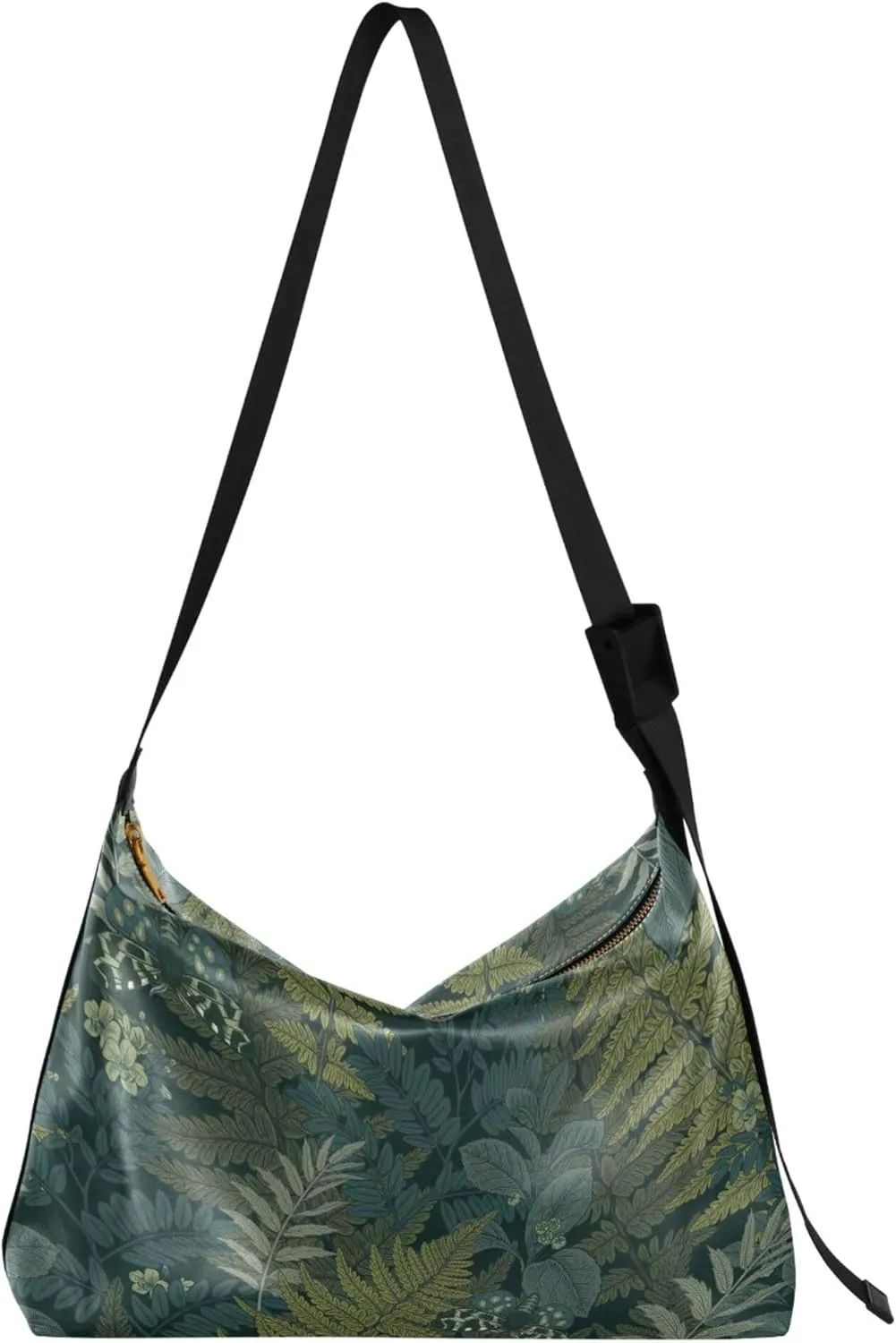 Striped Flower Pink Rose Leather Hobo Purses for Women Women's Large Purse Aesthetic Leaf Print Simple Shoulder Bag