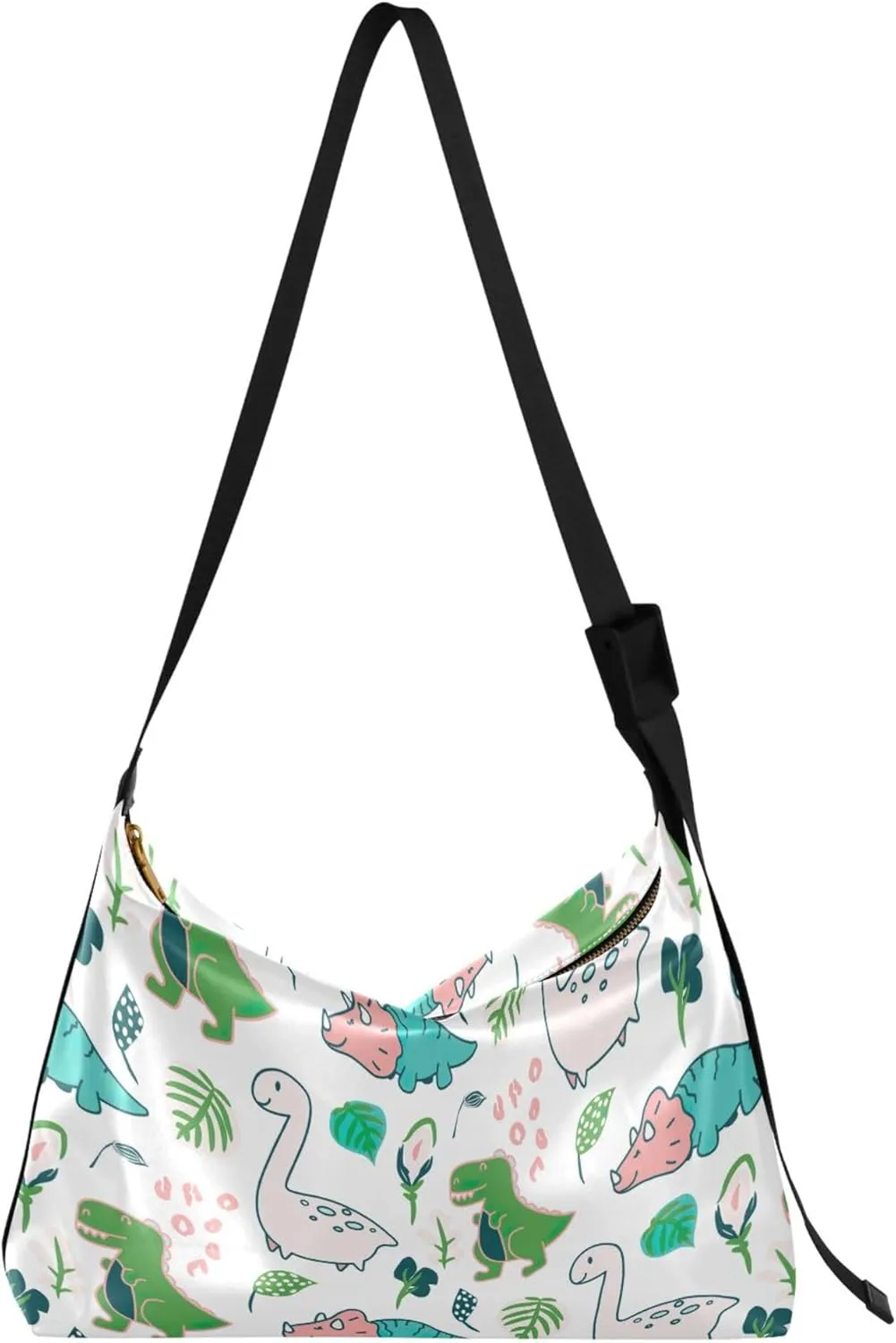 Striped Flower Pink Rose Leather Hobo Purses for Women Women's Large Purse Aesthetic Leaf Print Simple Shoulder Bag
