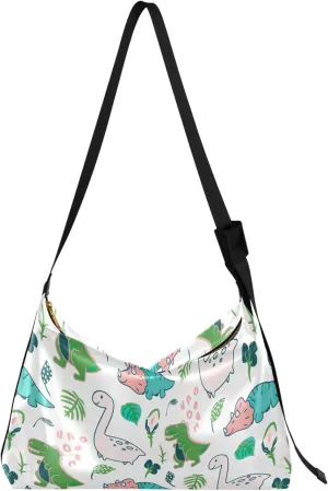 Striped Flower Pink Rose Leather Hobo Purses for Women Women's Large Purse Aesthetic Leaf Print Simple Shoulder Bag