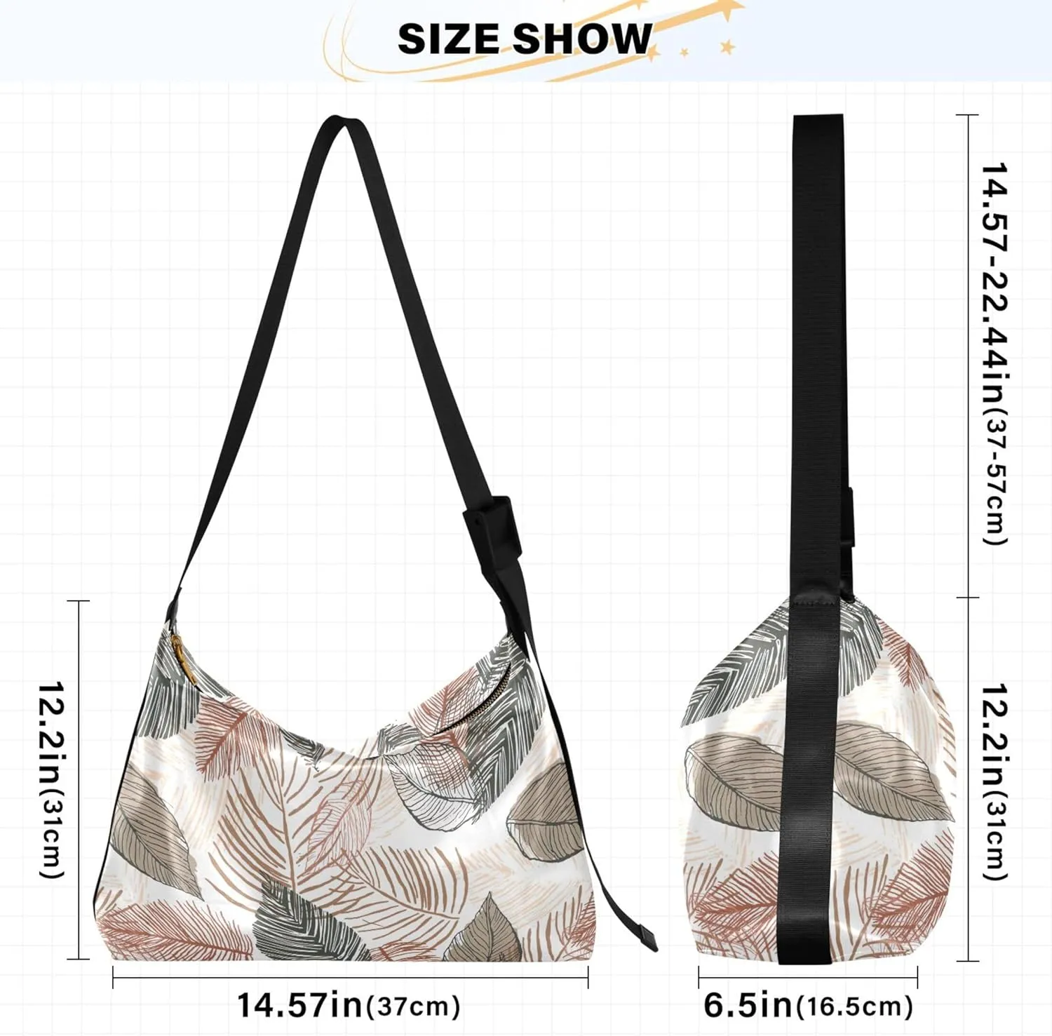 Striped Flower Pink Rose Leather Hobo Purses for Women Women's Large Purse Aesthetic Leaf Print Simple Shoulder Bag