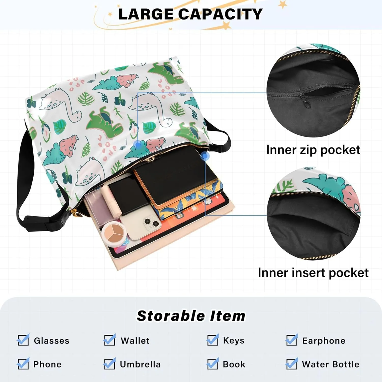 Striped Flower Pink Rose Leather Hobo Purses for Women Women's Large Purse Aesthetic Leaf Print Simple Shoulder Bag