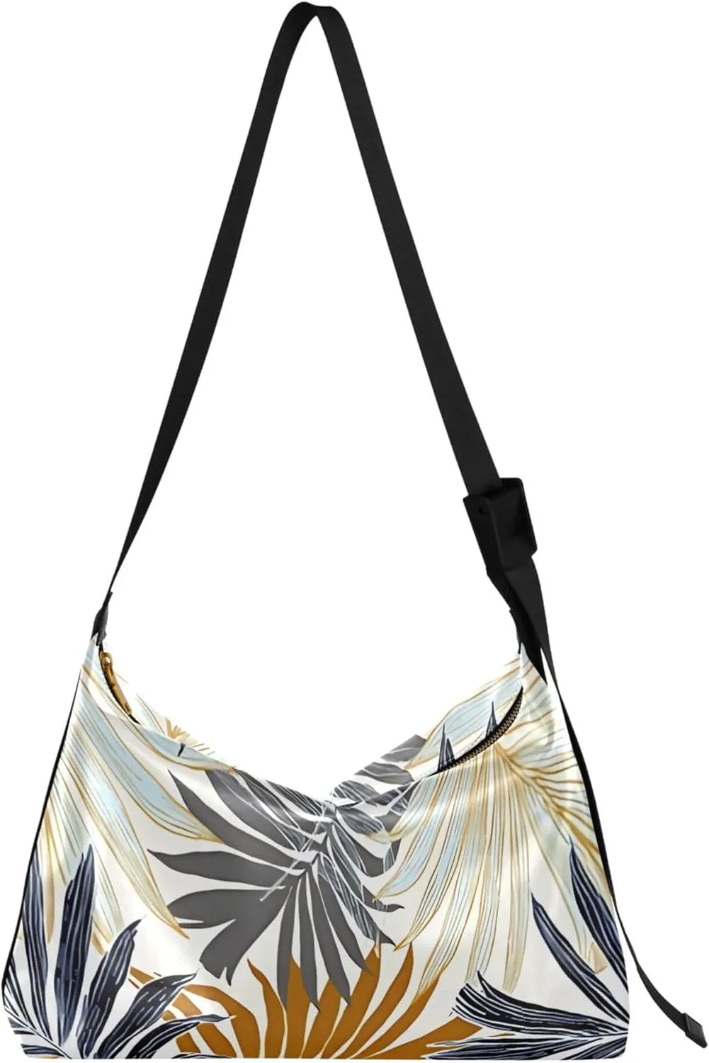 Striped Flower Pink Rose Leather Hobo Purses for Women Women's Large Purse Aesthetic Leaf Print Simple Shoulder Bag
