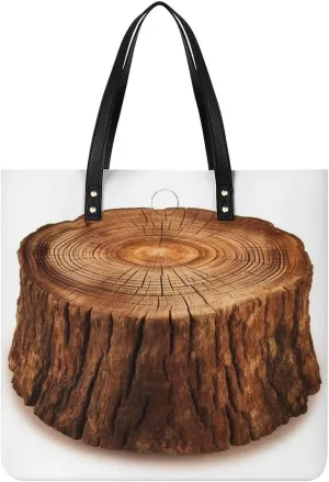 Stump of Oak Tree Tote Bag Durable Water-Resistant Handbags Lightweight Tote for Travel Work Book