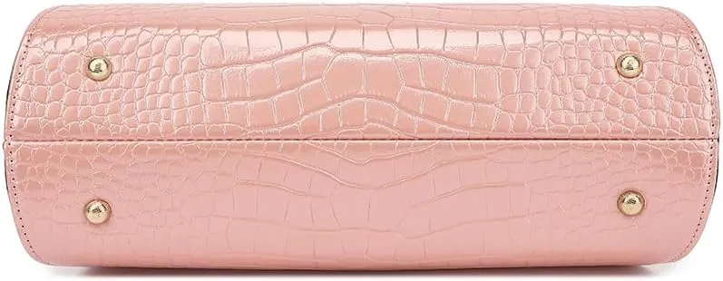Style Strategy patent leather purses for women Crocodile Textured Shoulder handbag with kiss lock Satchel crossbody for women