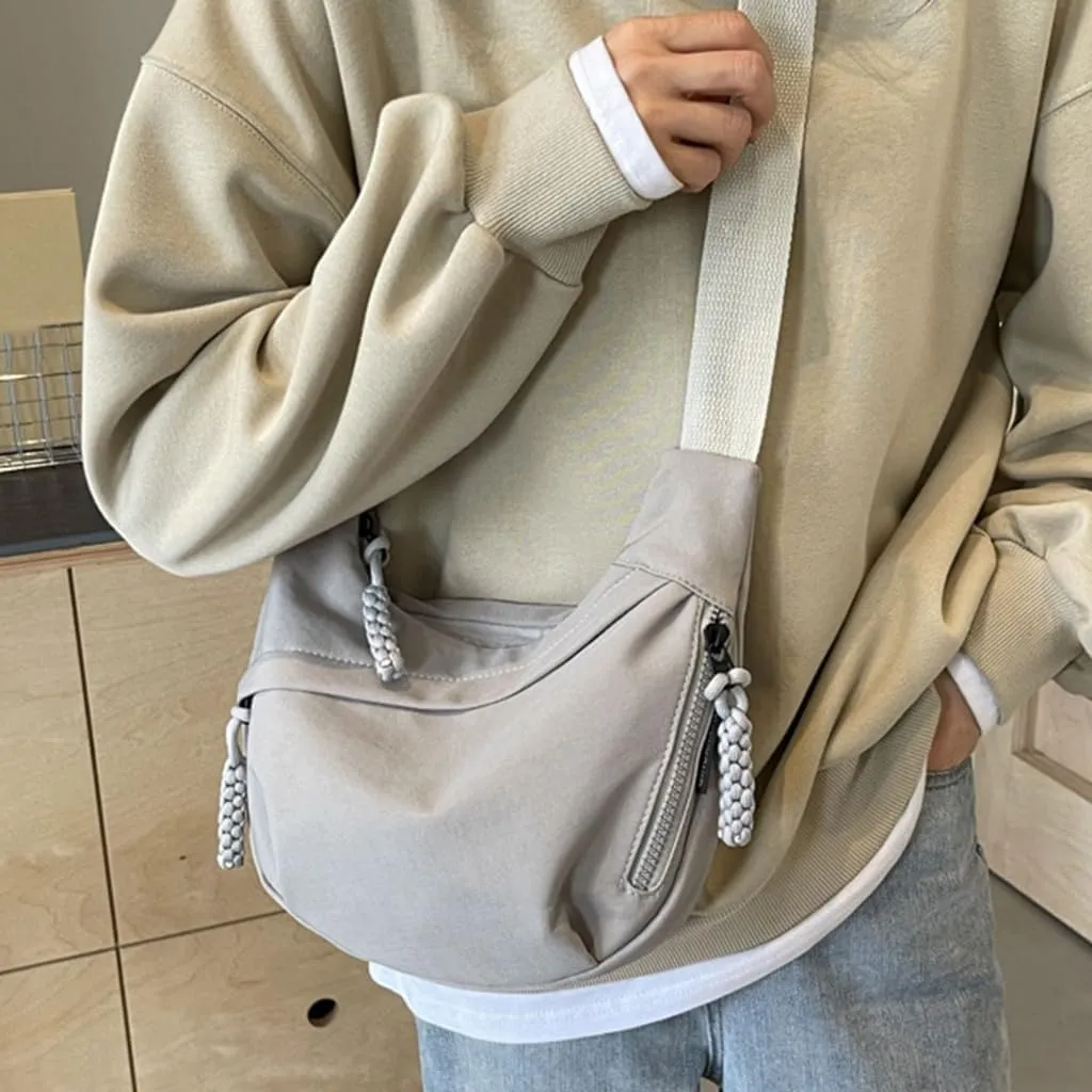 Stylish Canvas Shoulder Bag for University Life Large Interior Multiple Pockets Crossbody Bag with Adjustable Strap
