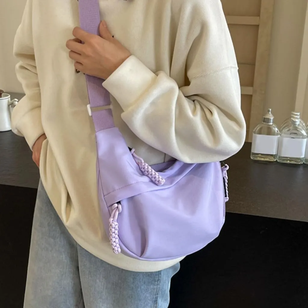 Stylish Canvas Shoulder Bag for University Life Large Interior Multiple Pockets Crossbody Bag with Adjustable Strap
