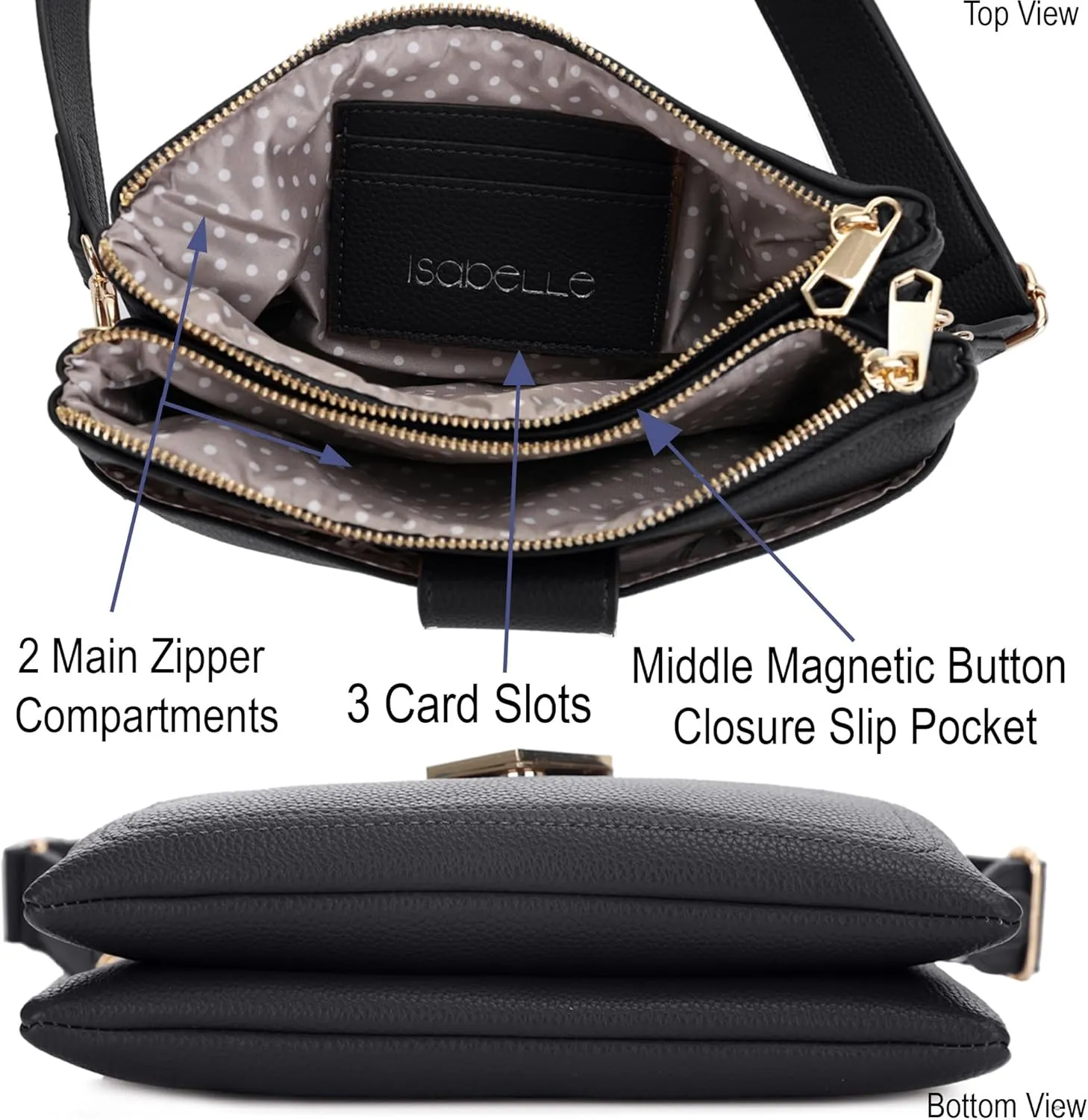 Stylish Multi-Compartment Crossbody Bag – Perfect for Travel, Work, Daily Use, with Adjustable Strap & Secure Storage