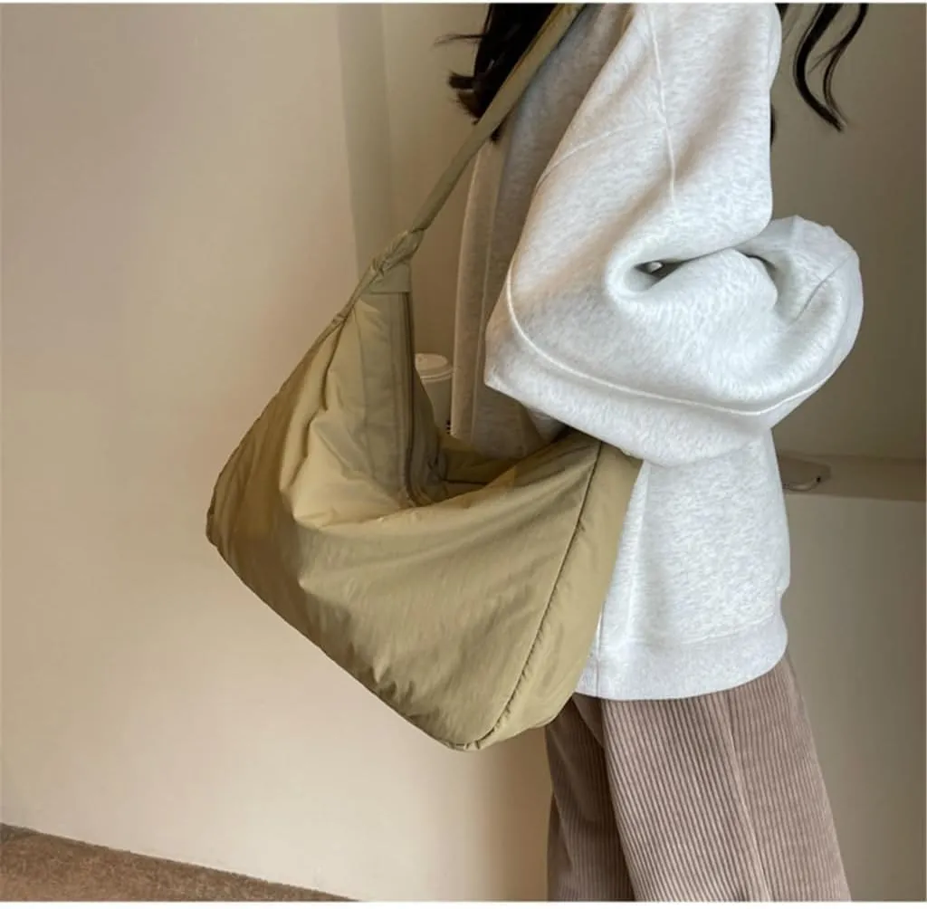 Stylish Nylon Shoulder Bag for Women Large Crossbody Bags with Adjustable Strap