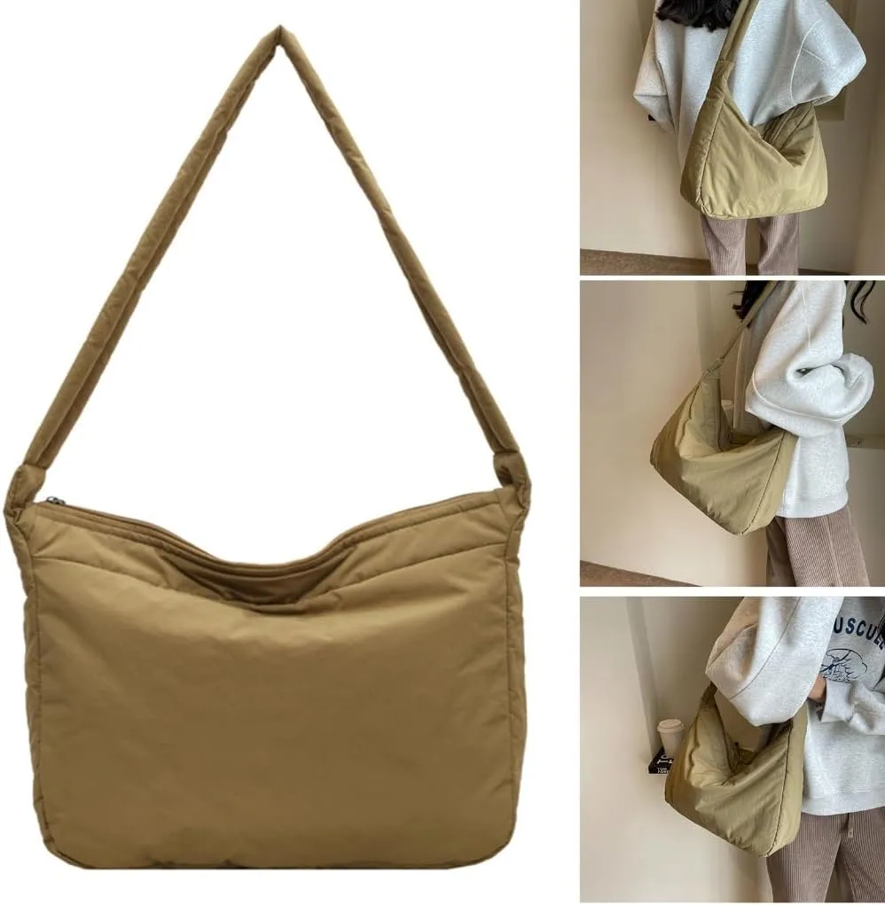 Stylish Nylon Shoulder Bag for Women Large Crossbody Bags with Adjustable Strap