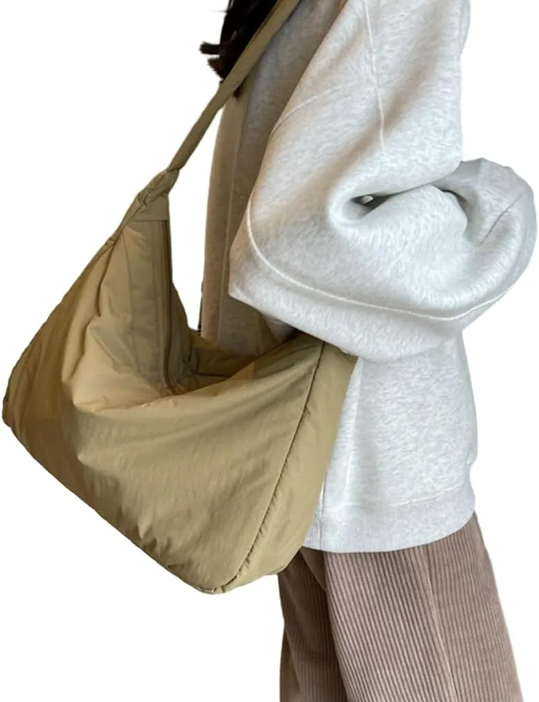 Stylish Nylon Shoulder Bag for Women Large Crossbody Bags with Adjustable Strap