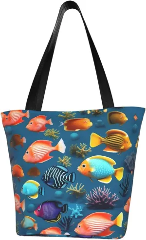 Submarine reef fish Fashionable shoulder handbag, women's crossbody shoulder bag, suitable for weekend travel shopping shoulder bag