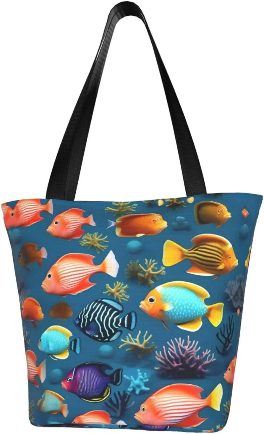 Submarine reef fish Fashionable shoulder handbag, women's crossbody shoulder bag, suitable for weekend travel shopping shoulder bag