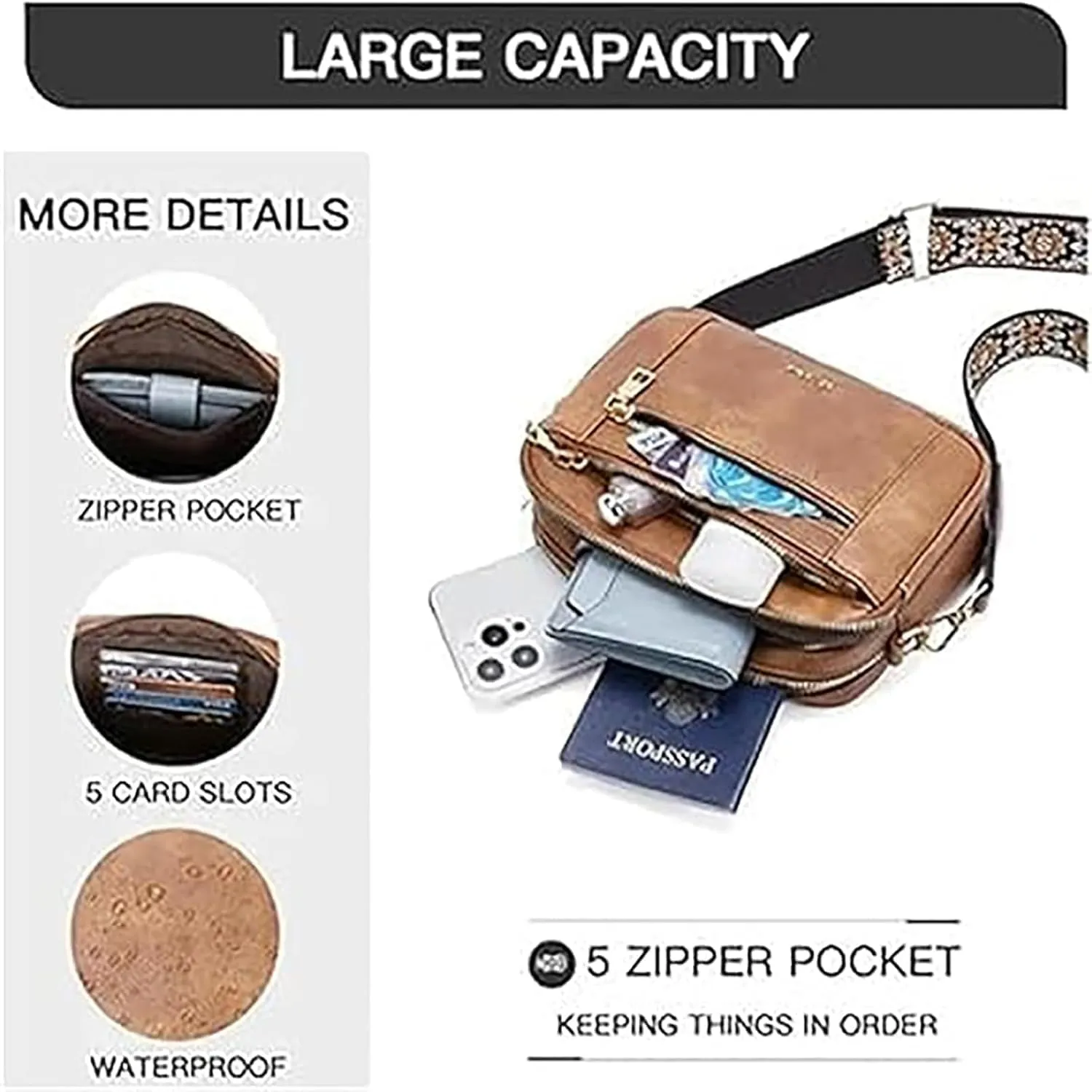 Substantiag Purse, Substantiag Crossbody Bags, Handmade Colorful Straps Crossbody Leather Bags & Purse, for Women