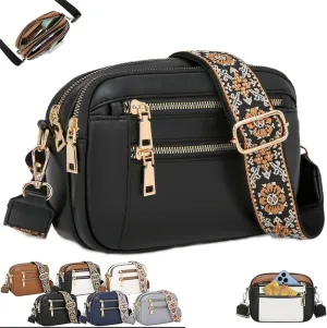 Substantiag Purse, Substantiag Crossbody Bags, Handmade Colorful Straps Crossbody Leather Bags & Purse, for Women