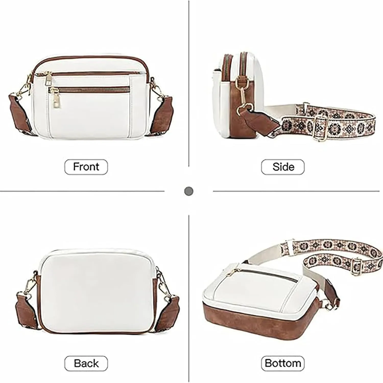 Substantiag Purse, Substantiag Crossbody Bags, Handmade Colorful Straps Crossbody Leather Bags & Purse, for Women