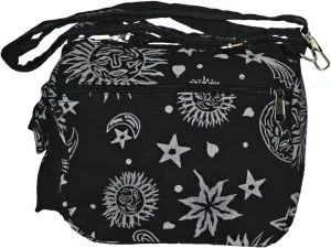 Sun Moon Stars and Planets Celestial Hippie Boho Crossbody Single Shoulder Bag