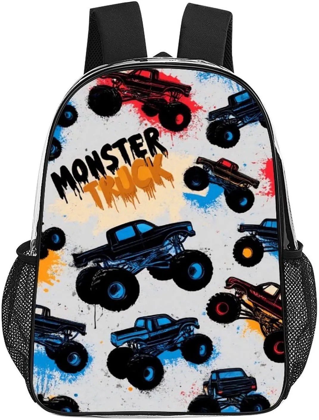 Supdreamc Daypack Bookbag Anti-Theft Multipurpose Large Capacity Bookbag - Grunge Monster Truck Car Art Travel Hiking & Camping Rucksack Transparent Bag