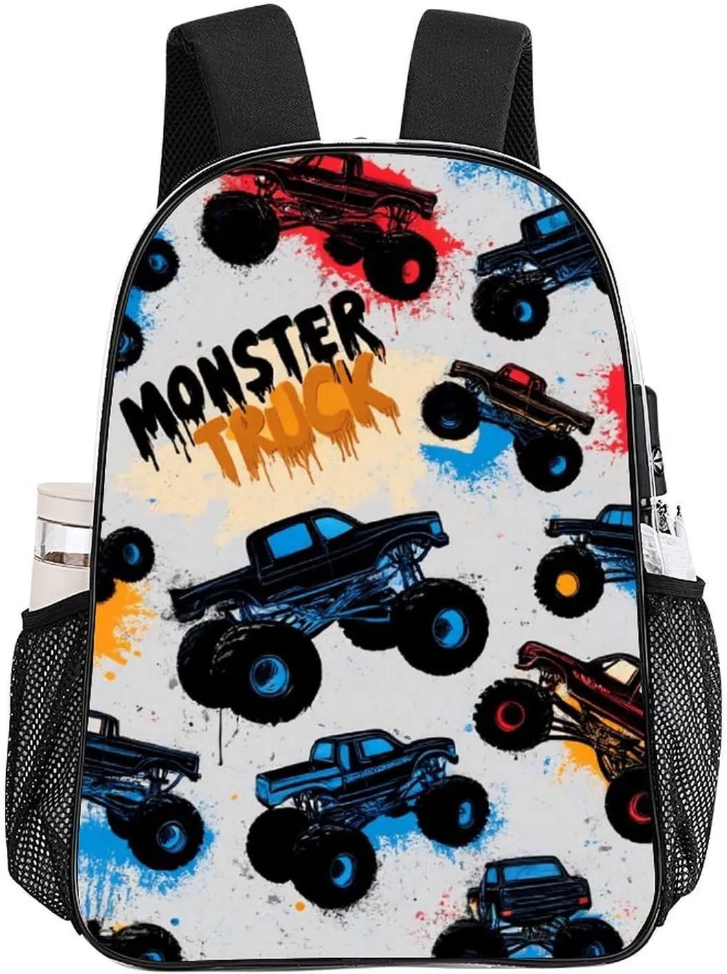 Supdreamc Daypack Bookbag Anti-Theft Multipurpose Large Capacity Bookbag - Grunge Monster Truck Car Art Travel Hiking & Camping Rucksack Transparent Bag