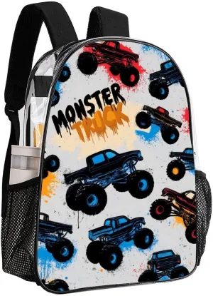 Supdreamc Daypack Bookbag Anti-Theft Multipurpose Large Capacity Bookbag - Grunge Monster Truck Car Art Travel Hiking & Camping Rucksack Transparent Bag