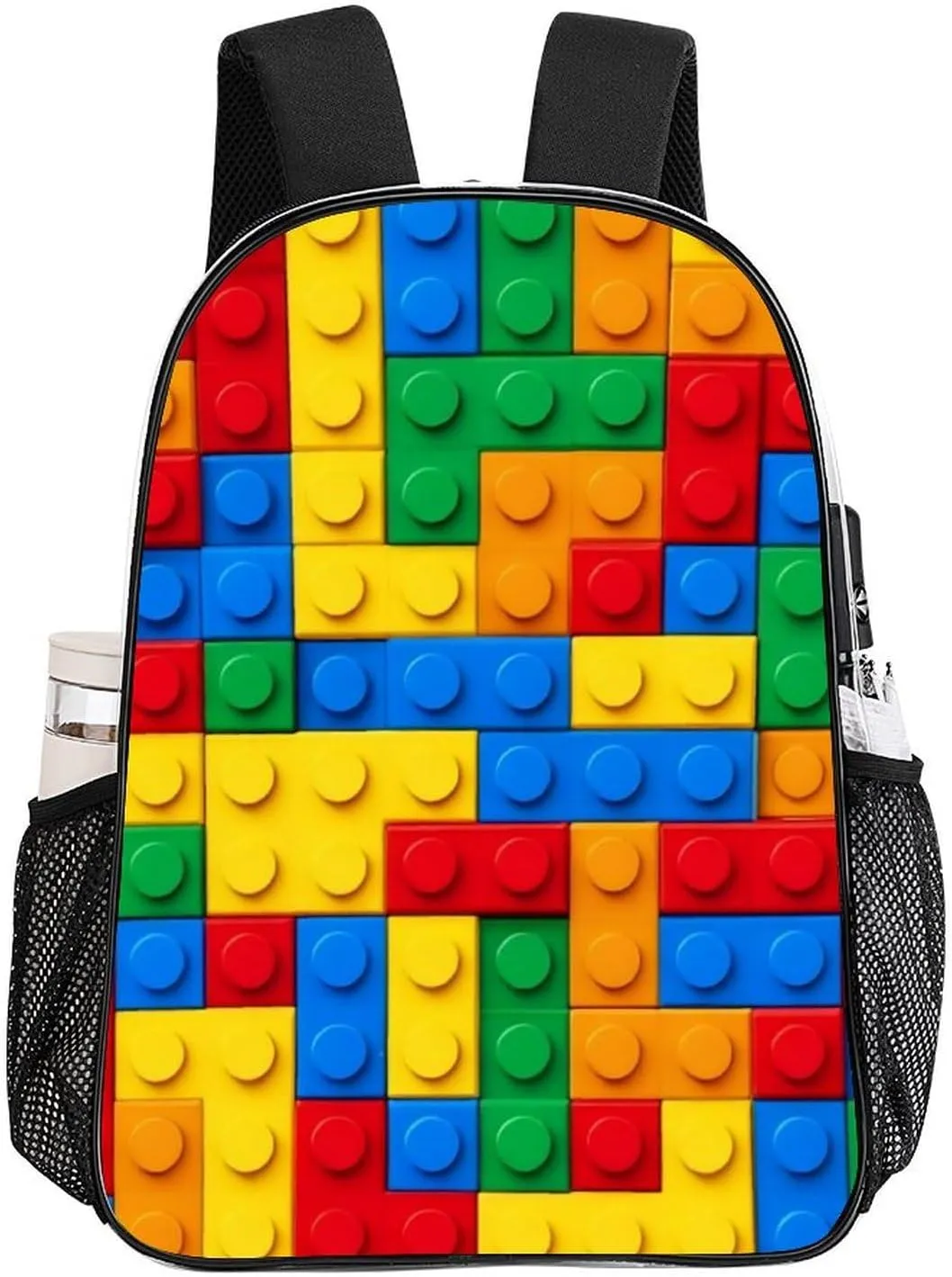 Supdreamc Men Women Lightweight Colorful Building Blocks Bricks Daypack Bookbag Big Capacity Carry On Bag Transparent Bag for Camping Travel Bicycle