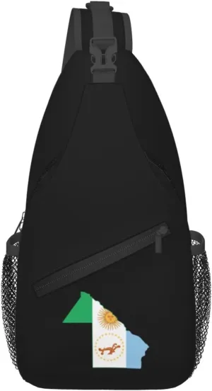 Svg Flag Map of Chaco Crossbody Bags For Women Men Chest Backpack Gym Shoulder Bag Travel Outdoor Sports Casual Crossbody Bags