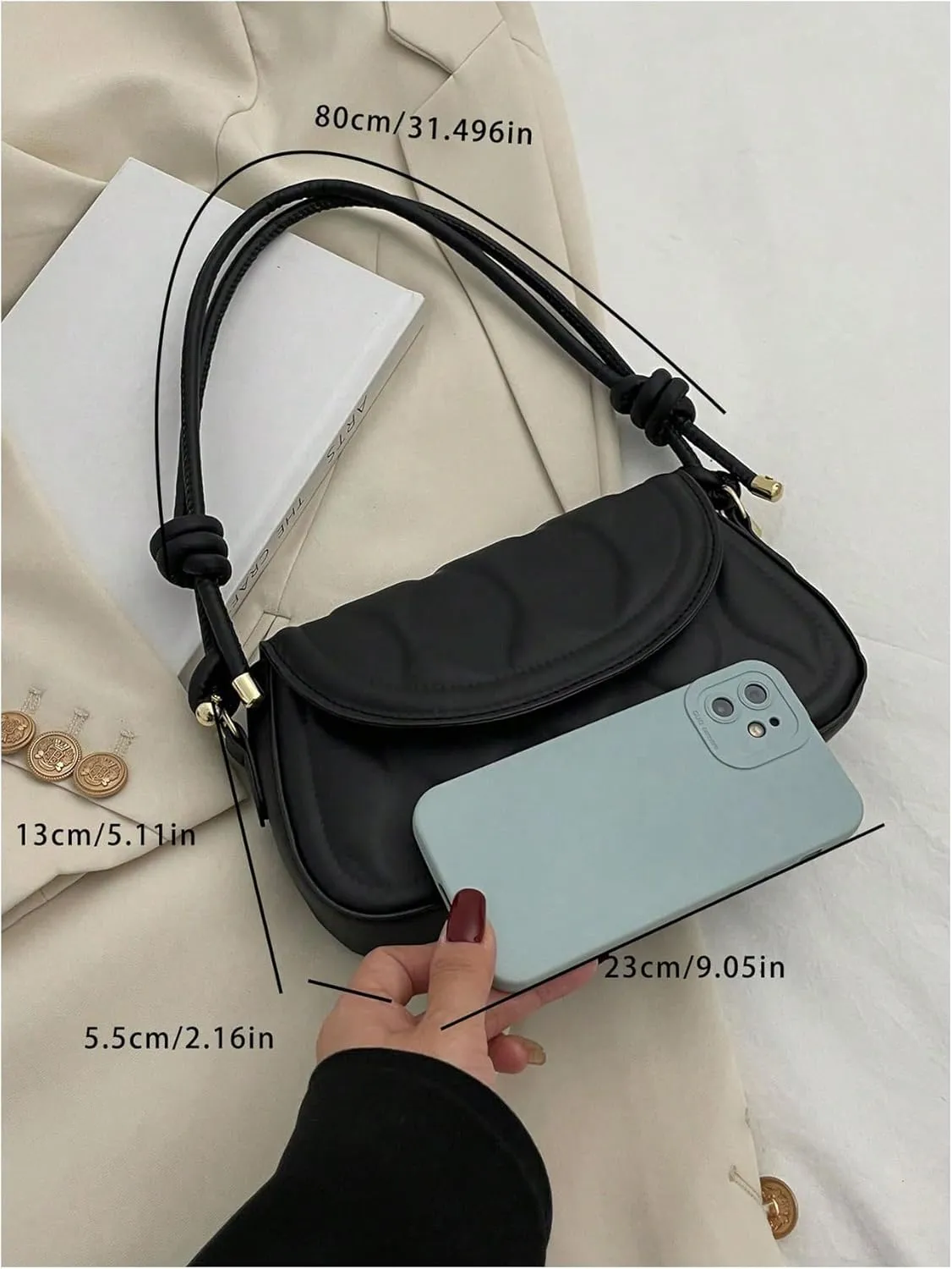 SweatyRocks Textured Flap Clutch Purses for Women Leather Underarm Shoulder Bag