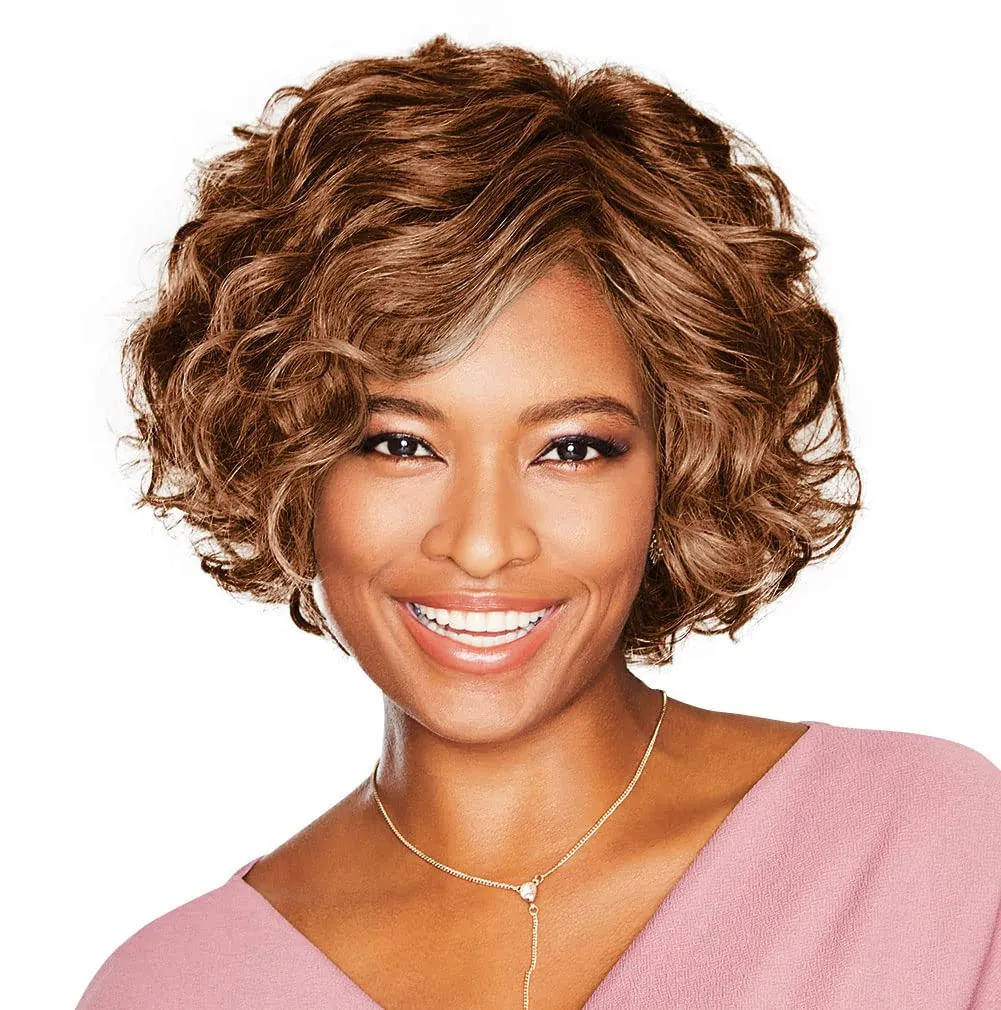 Sweet Talk Luxury Hand-Tied Chin Length Layered Wig by Hairuwear, Average Cap, GL11-25 Honey Pecan