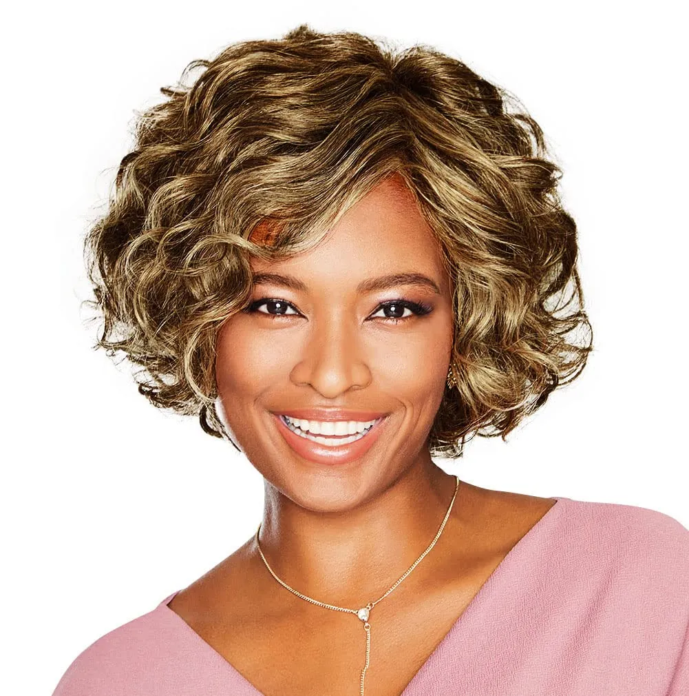 Sweet Talk Luxury Hand-Tied Chin Length Layered Wig by Hairuwear, Average Cap, GL11-25SS Honey Pecan