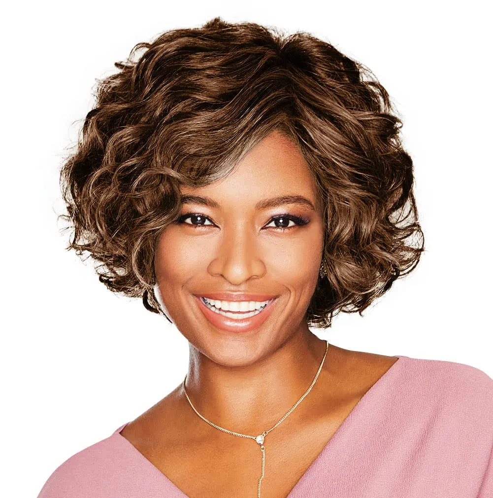 Sweet Talk Luxury Hand-Tied Chin Length Layered Wig by Hairuwear, Average Cap, GL14-16 Honey Toast