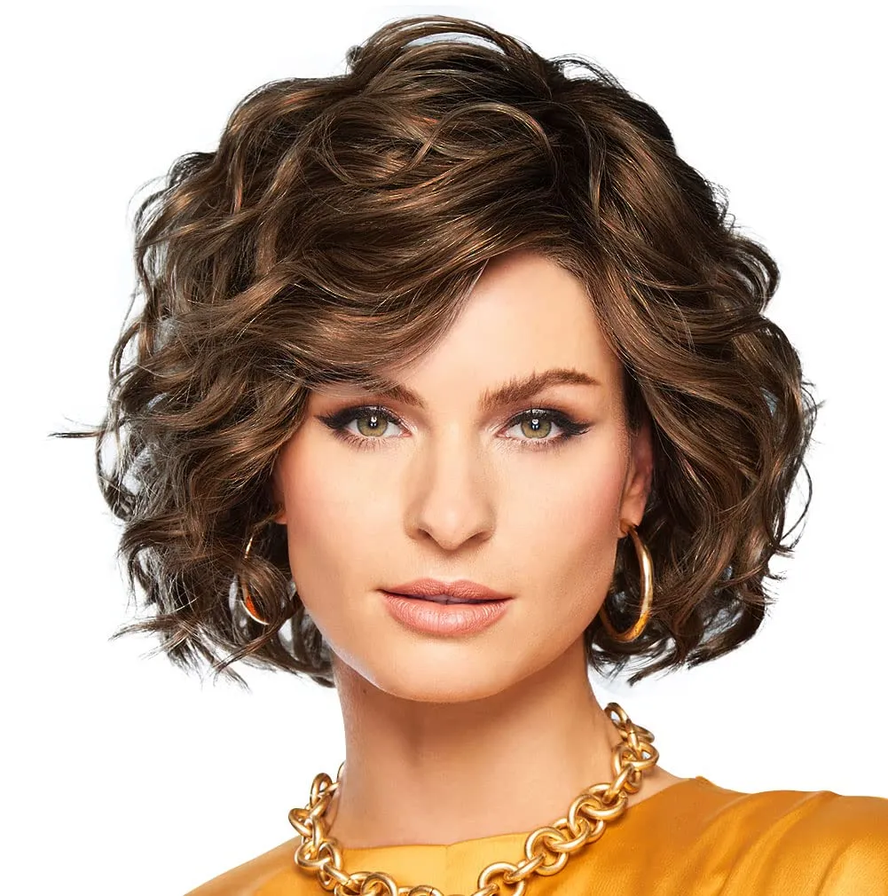 Sweet Talk Luxury Hand-Tied Chin Length Layered Wig by Hairuwear, Average Cap, GL14-16 Honey Toast