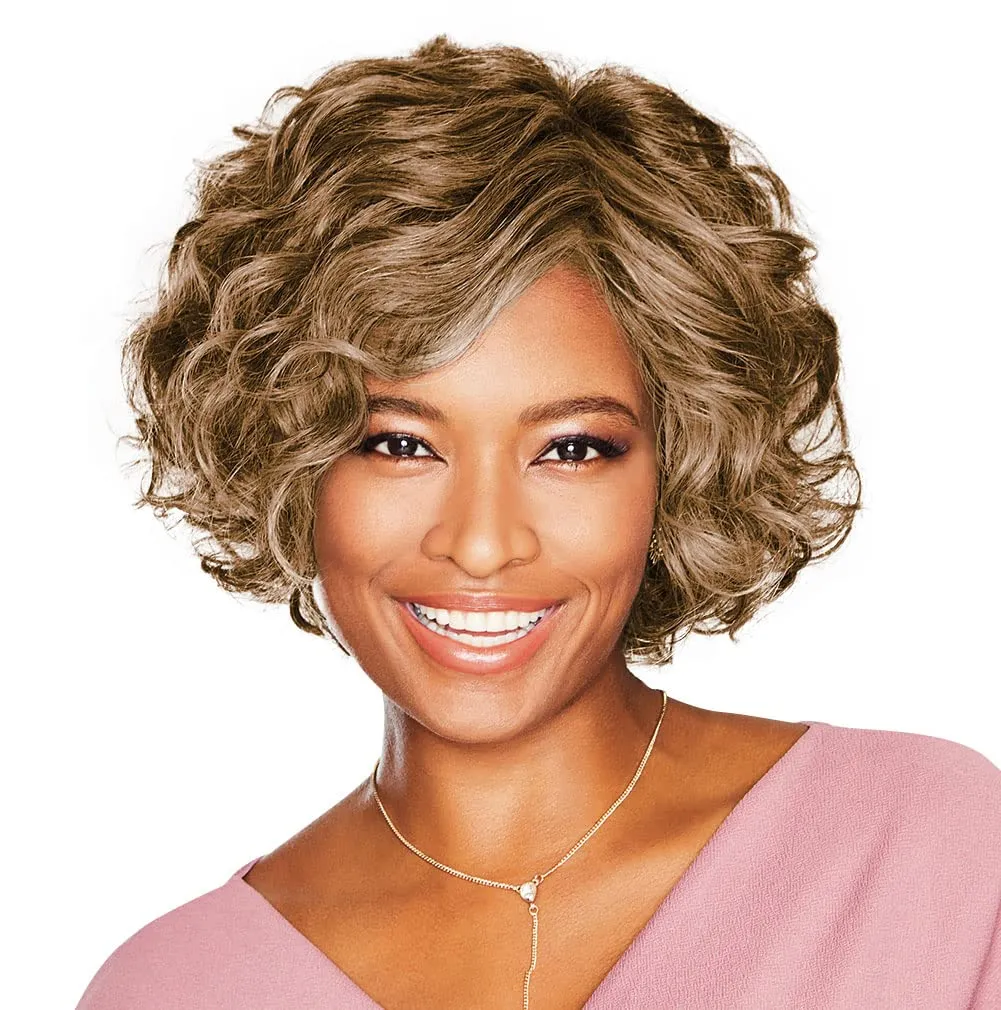 Sweet Talk Luxury Hand-Tied Chin Length Layered Wig by Hairuwear, Average Cap, GL14-16SS Honey Toast