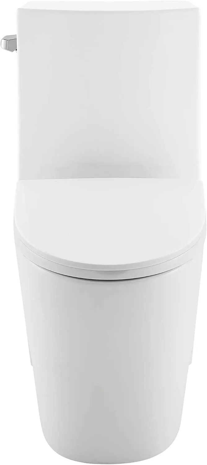 Swiss Madison Well Made Forever SM-1T254, St. Tropez One Piece Toilet Dual Tornado Flush 1.1/1.6 GPF with Soft Closing Seat, Comfort Height, Glossy White