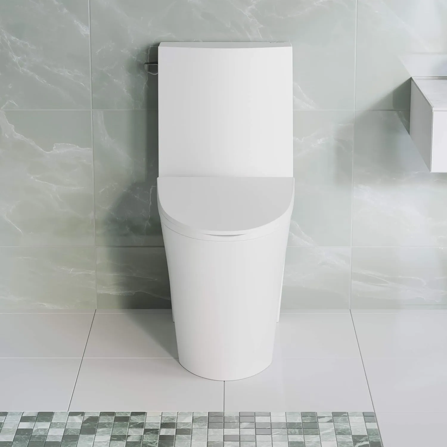 Swiss Madison Well Made Forever SM-1T254, St. Tropez One Piece Toilet Dual Tornado Flush 1.1/1.6 GPF with Soft Closing Seat, Comfort Height, Glossy White